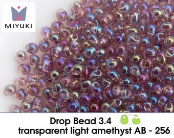 transparent light amethyst AB - 256 - Drop Beads size 3.4 (10 gram)