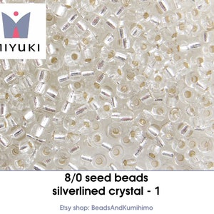 8/0 silverlined crystal - 1 - seedbeads