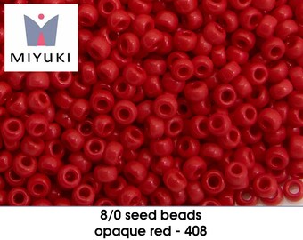 8/0 opaque red - 408 - seedbeads (10 gram)