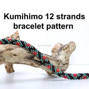 Kumihimo tutorial diamond pattern 12 strands pattern image 4