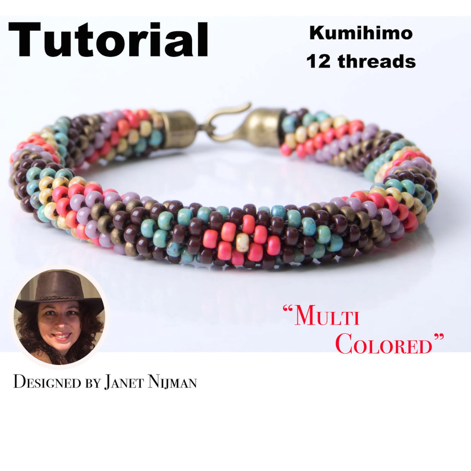 Kumihimo pattern tutorial 12 strands Multicolors Bracelet Etsy Nederland