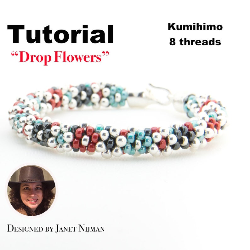 Kumihimo 8 threads pattern tutorial Drop Flowers Etsy