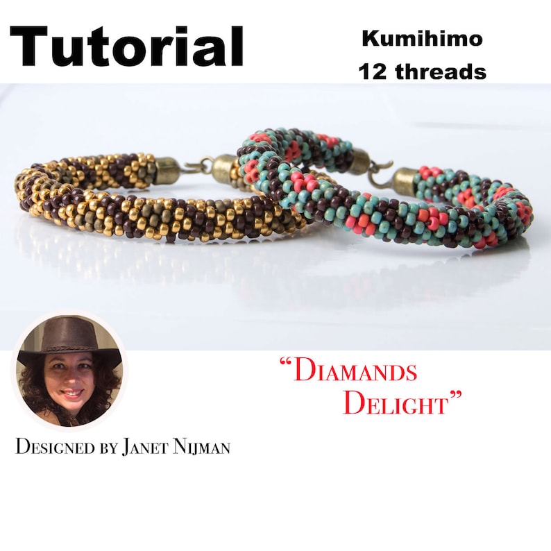 Kumihimo tutorial diamond pattern 12 strands pattern image 1