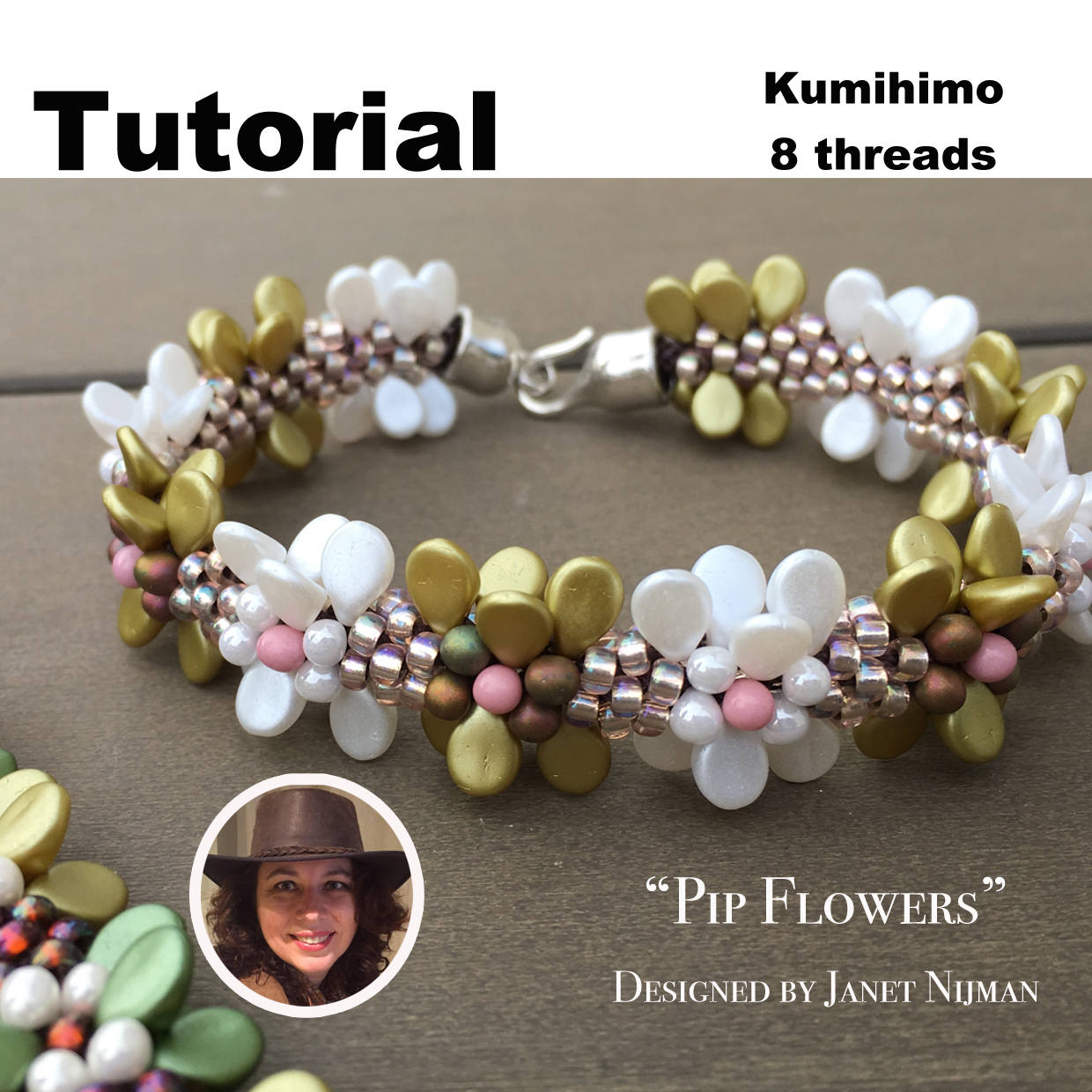 Kumihimo 8 threads pattern tutorial Pip flowers Etsy