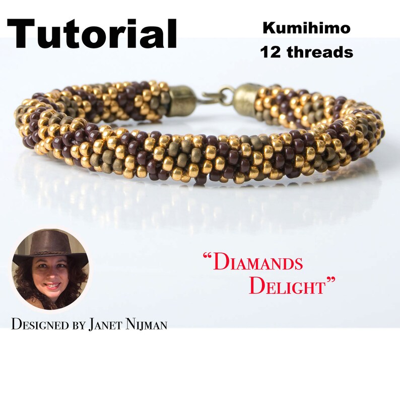 Kumihimo tutorial diamond pattern 12 strands pattern image 3