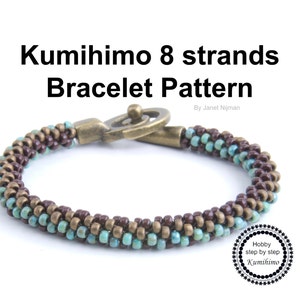 Kumihimo 8 strands bracelet pattern