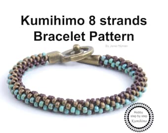 Modello di braccialetto Kumihimo a 8 fili