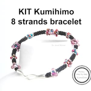 Kumihimo KIT patroon Tutorial Armband 8 Strengen, Sterling Silber ohne Rahmen!