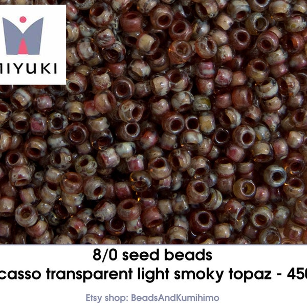 8/0 picasso transparent light smoky topaz - 4505 - seedbeads (10 gram)