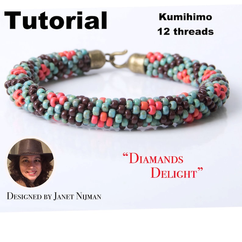 Kumihimo tutorial diamond pattern 12 strands pattern image 2