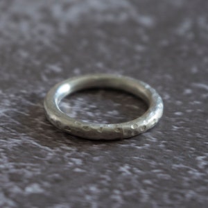 Silver matt textured ring