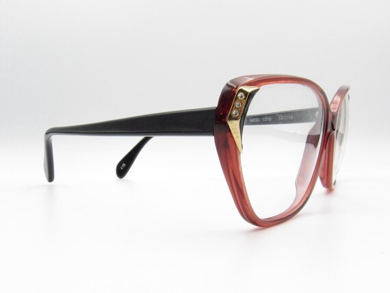 Vintage 1980s Valdottica Eyeglasses – Wine Red Transparent View 5