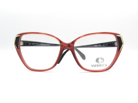 Vintage 1980s Valdottica Eyeglasses – Wine Red Transparent View 6