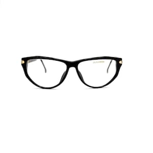 Vintage 90s Minimal Black Acetate Eyeglasses – German Made JIL SANDER Mod.200 Unique Rare Vintage Chic Prescription Glasses Frames