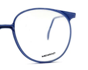Vintage 80s Oversized Unique Greyish Blue Menrad Mod:536-572 Glasses Frames, New Old Stock