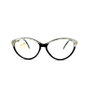 Vintage 90s Safilo Elasta Mod:L5551 Oversized Cat Eye Eyeglasses, Black Optical Glasses frames for Women, Nos Eyeglasses