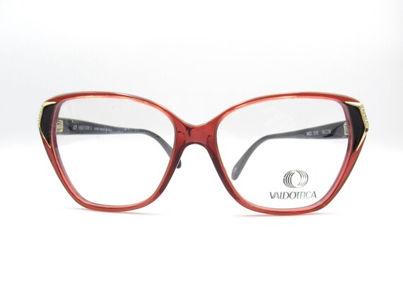 Vintage 1980s Valdottica Eyeglasses – Wine Red Transparent View 2