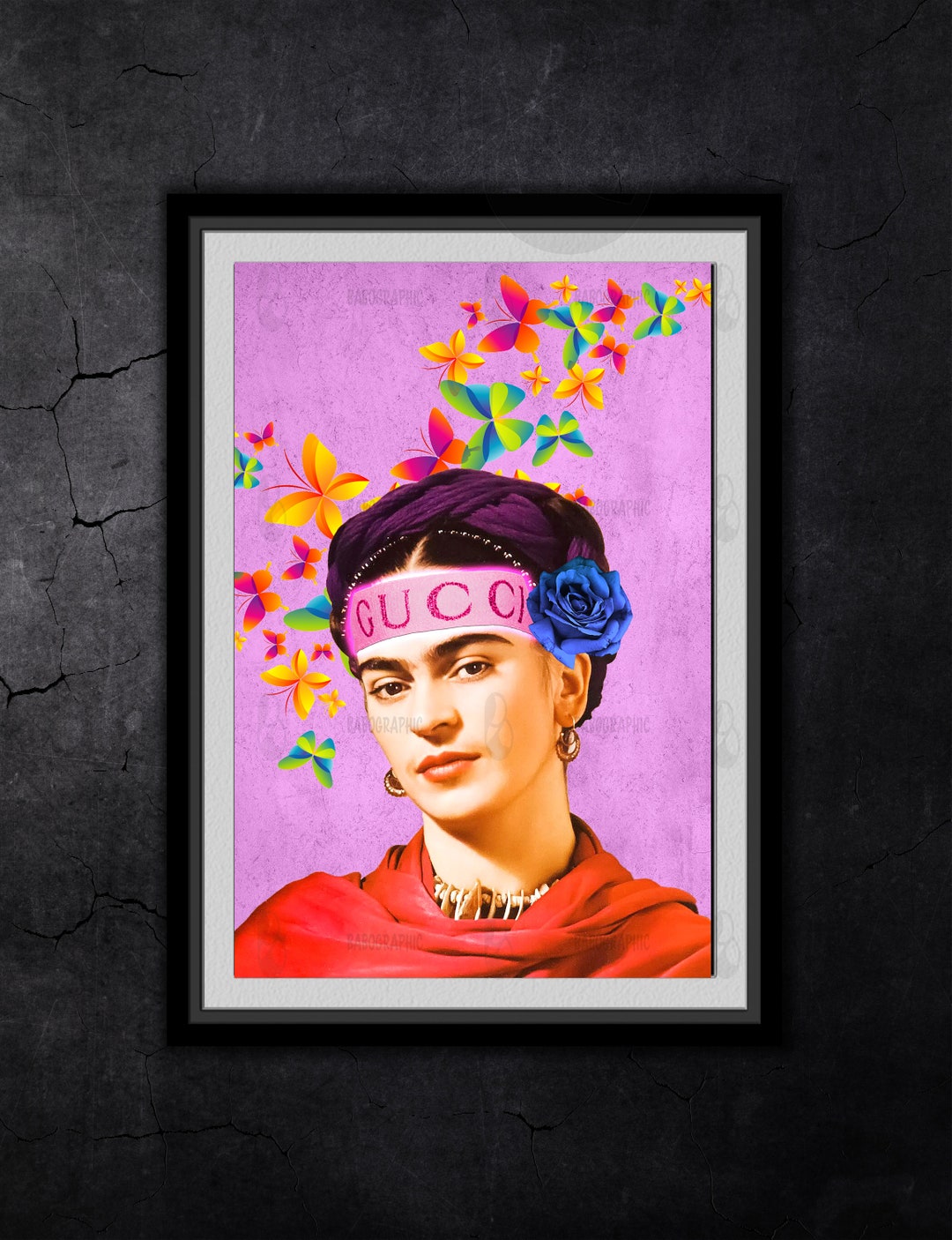 Frida Kahlo Artwork Gucci Wall Art Luxury Artwork Digital Etsy