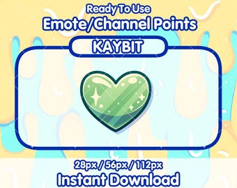 GRÜNES Herz Twitch Channel Punkte Icon | Twitch-Kanalpunkt-Symbol | Twitch Emotes | Emotes teilen | Channel Punkte einlösen