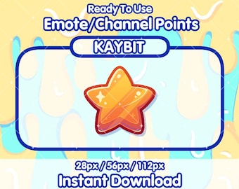 Ícono de puntos de canal de Twitch de estrella NARANJA / Ícono de puntos de canal de Twitch / Emotes de Twitch / Emotes de transmisión / Canje de puntos de canal