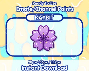 Ícono de puntos del canal de Twitch FLOR DE SAKURA PÚRPURA / Ícono de puntos del canal de Twitch / Emotes de Twitch / Emotes de transmisión / Canje de puntos del canal