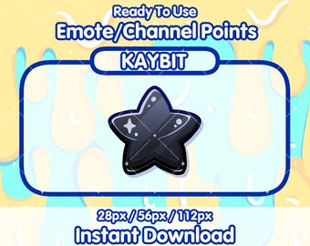 BLACK Star Twitch Channel Punkte Symbol | Twitch-Kanalpunkt-Symbol | Twitch Emotes | Emotes teilen | Channel Punkte einlösen