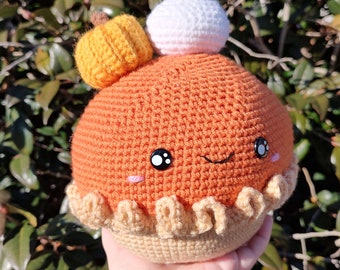 Peluche de pastel de calabaza amigurumi de ganchillo - Peluche terminado