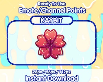 Ícono de puntos del canal de Twitch FLOR DE SAKURA ROJA / Ícono de puntos del canal de Twitch / Emotes de Twitch / Emotes de transmisión / Canje de puntos del canal