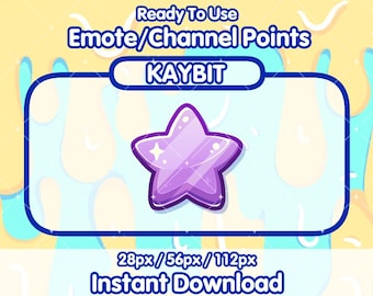 Ícono de puntos de canal de Twitch con estrella PÚRPURA / Ícono de puntos de canal de Twitch / Emotes de Twitch / Emotes de transmisión / Canje de puntos de canal