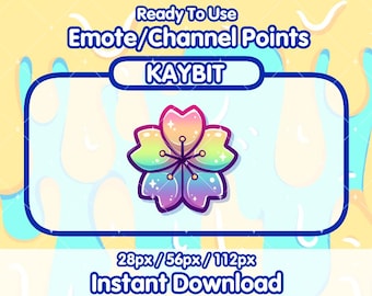 Ícono de puntos del canal de Twitch de FLOR DE SAKURA ARCOÍRIS / Ícono de puntos del canal de Twitch / Emotes de Twitch / Emotes de transmisión / Canje de puntos del canal