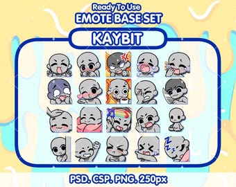 20 DIY süße Emote Basen für Twitch, Youtube oder Discord | Emote Basispaket | Zeichne Deine eigenen Emotes | Emote Vorlage