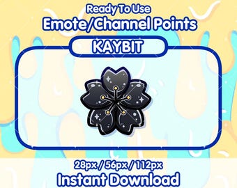 BLACK SAKURA FLOWER Twitch Channel Points Icon | Twitch Channel Point Icon | Twitch Emotes | Stream Emotes | Channel Point Redeem