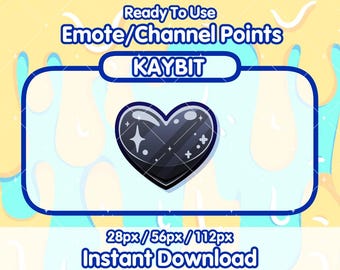 BLACK Heart Twitch Channel Points Icon | Twitch Channel Point Icon | Twitch Emotes | Stream Emotes | Channel Point Redeem