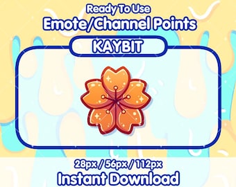 Ícono de puntos del canal de Twitch FLOR DE SAKURA NARANJA / Ícono de puntos del canal de Twitch / Emotes de Twitch / Emotes de transmisión / Canje de puntos del canal