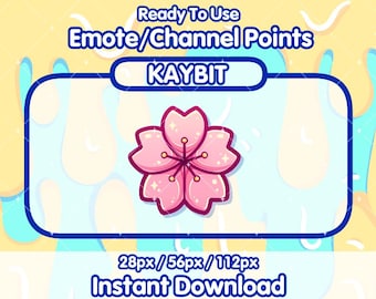 Ícono de puntos del canal de Twitch FLOR DE SAKURA ROSA / Ícono de puntos del canal de Twitch / Emotes de Twitch / Emotes de transmisión / Canje de puntos del canal