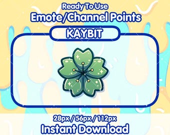 Ícono de puntos del canal de Twitch FLOR DE SAKURA VERDE / Ícono de puntos del canal de Twitch / Emotes de Twitch / Emotes de transmisión / Canje de puntos del canal