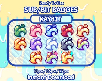 13 insignias de bits de Twitch / insignias secundarias / gestos de streamer / insignias de Twitch de Animal Crossing