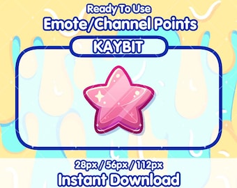Icono de puntos de canal de Twitch de estrella PINK / Icono de puntos de canal de Twitch / Emotes de Twitch / Emotes de transmisión / Canje de puntos de canal