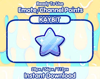Icono de puntos de canal de Twitch de estrella azul / Icono de puntos de canal de Twitch / Emotes de Twitch / Emotes de transmisión / Canje de puntos de canal