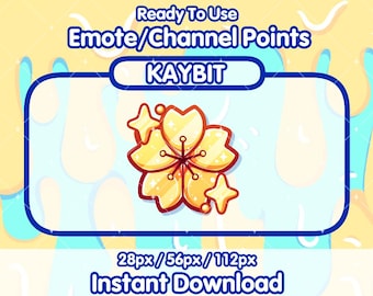 Ícono de puntos del canal de Twitch FLOR DE SAKURA DORADA / Ícono de puntos del canal de Twitch / Emotes de Twitch / Emotes de transmisión / Canje de puntos del canal
