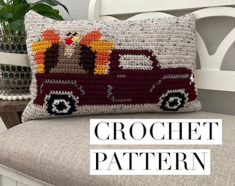 Thankful Turkey Crochet Pattern, Thanksgiving Crochet Pattern, Thanksgiving Pillow Pattern, Thanksgiving Crochet Pillow, Thanksgiving Decor