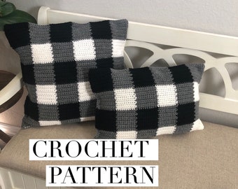Buffalo Plaid Crochet Pillow Pattern