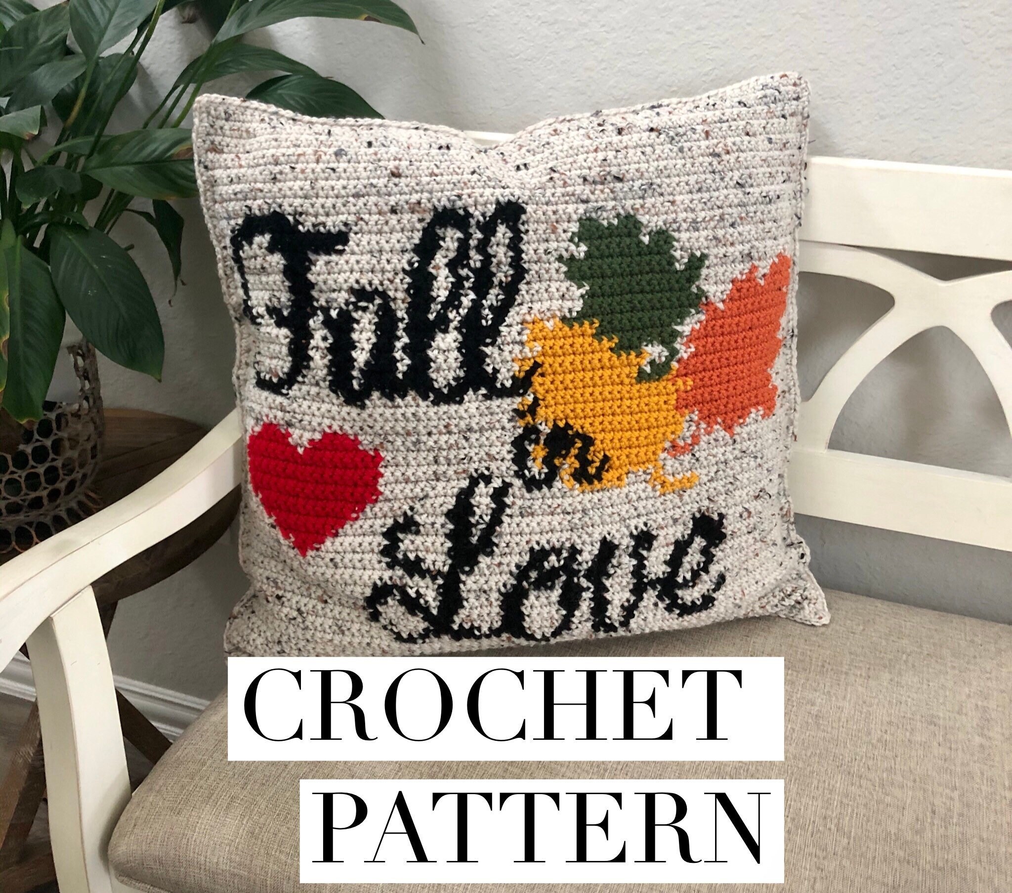 Fall in Love Crochet Pillow Pattern - Etsy