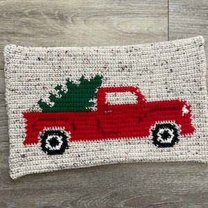 Tree Farm Vintage Truck Crochet Pattern, Christmas Crochet Pattern, Christmas Pillow Pattern, Christmas Pattern, Christmas Tree Pattern image 6