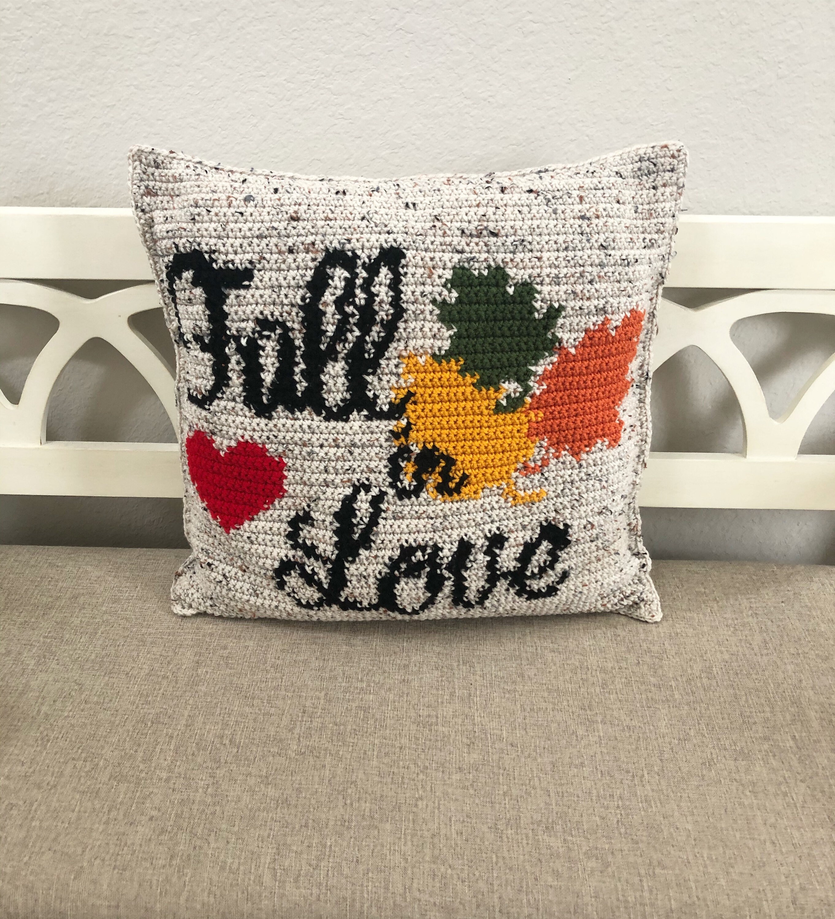 Fall in Love Crochet Pillow Pattern - Etsy