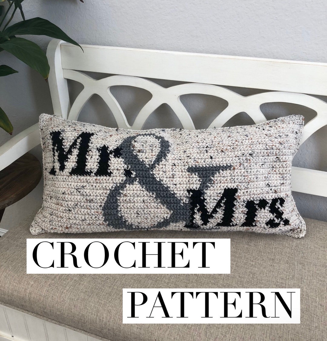 Mr. and Mrs. Crochet Pillow Pattern - Etsy