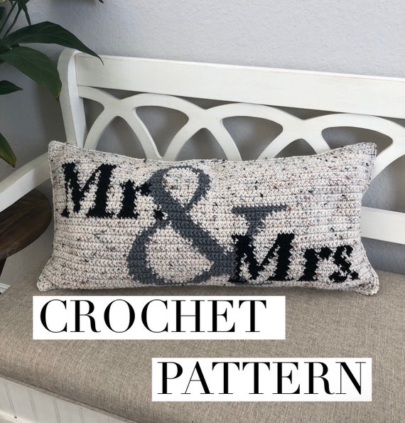 Mr. and Mrs. Crochet Pillow Pattern - Etsy