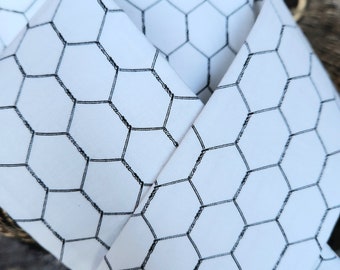 Black and white wire hexagon stock tie