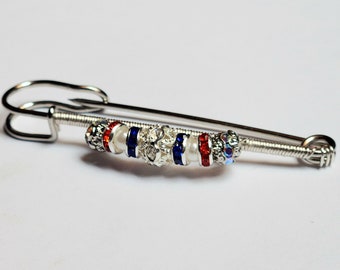 Red and navy 2.75" stock pin