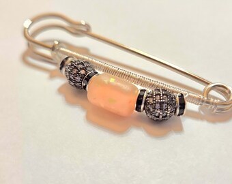Blush and black stock pin